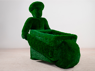 Топиари Человек с тележкой - газон Deluxe