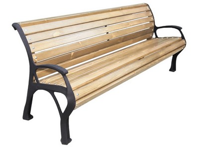Парковая скамейка чугунная Екатеринбург с подлокотниками (30х60 мм), Сосна