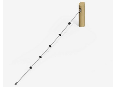 Столб с канатом на склон с зацепами Веревочный страж